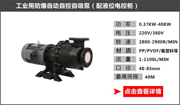 工業用防爆自動自控自吸泵（配液位電控柜）